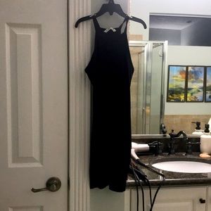 Black slip dress.